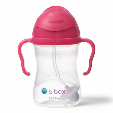 Bidon ze słomką 240 ml,  MALINOWY / b.box