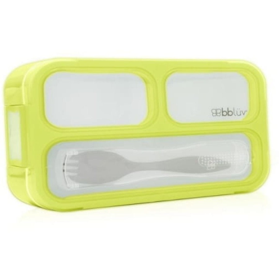 Lunchbox z widelcem Bento, limonkowy / Bbluv