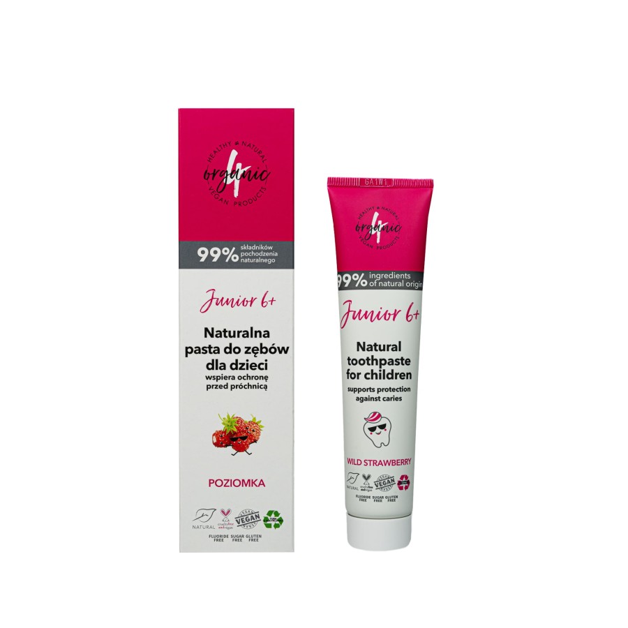 Naturalna pasta do zębów dla dzieci Junior 6+ Poziomka 75 ml / 4Organic