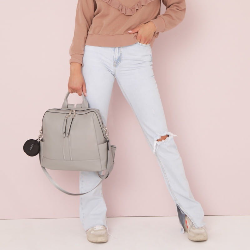 Plecak i torba dla mamy 2w1 MINI cool grey/silver / Joissy