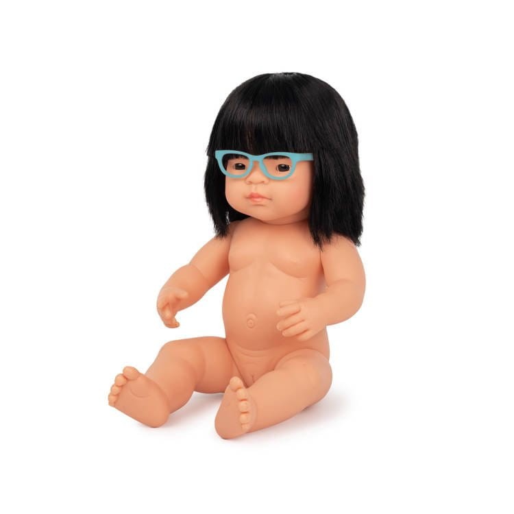 Lalka dziewczynka Azjatka z okularami 38cm Miniland Doll