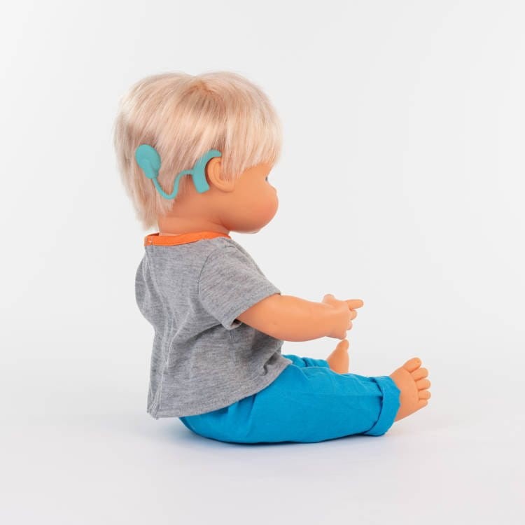 Lalka dziewczynka Europejka z implantem ślimakowym 38cm Miniland Doll