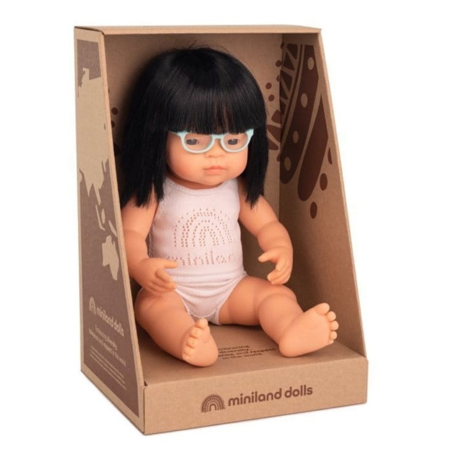 Lalka dziewczynka Azjatka z okularami 38cm Miniland Doll
