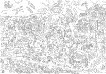 Kolorowanka 100x70cm DINOZAURY / OMY