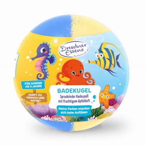 Musująca dwukolorowa kula do kąpieli o owocowo jabłkowym zapachu 165g - BUBBLE GANG / DRESDNER ESSENZ