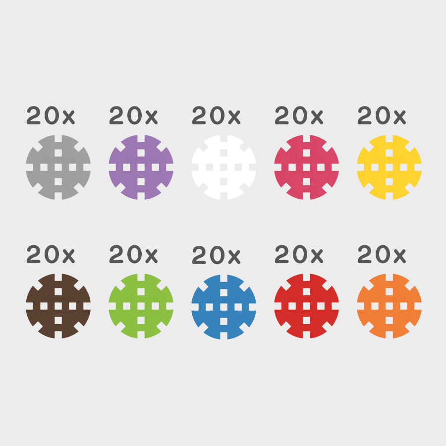 Koła konstrukcyjne MINI Waffle 200 el. / Marioinex