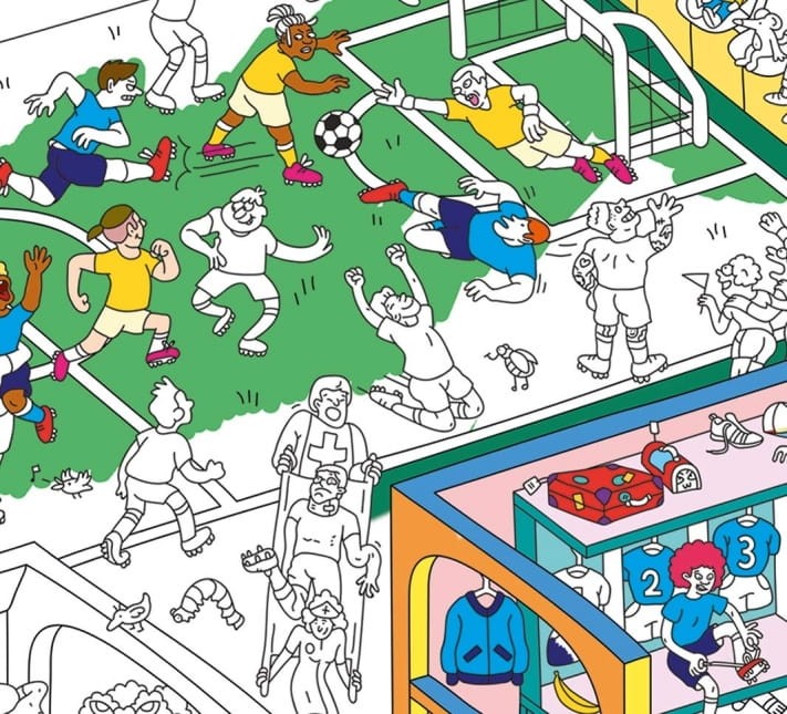 Kolorowanka 100x70cm FOOTBALL / OMY