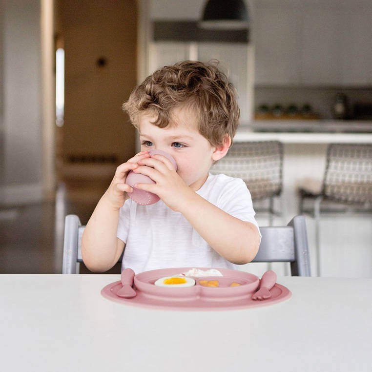 Komplet naczyń silikonowych Mini Feeding Set pastelowy róż / EZPZ