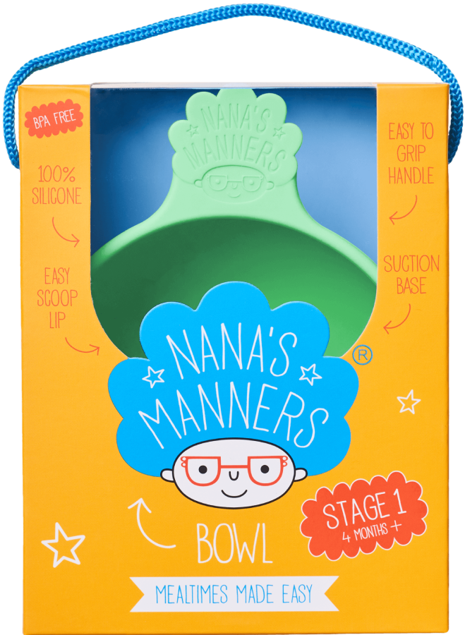 Miska silikonowa z przyssawką i uchwytem GREEN / Nana's Manners