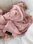 Kocyk ażurowy DAISY - pudrowy róż / Lullalove