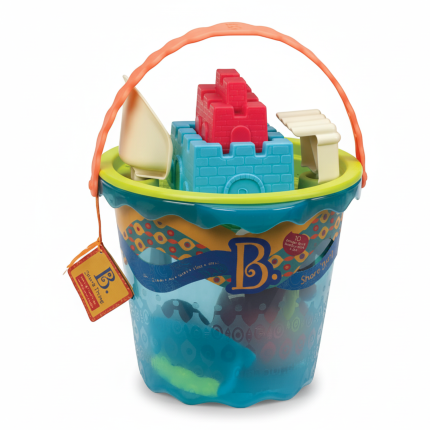 Shore Thing – wielkie wiaderko z akcesoriami do piasku – niebieskie / B.Toys