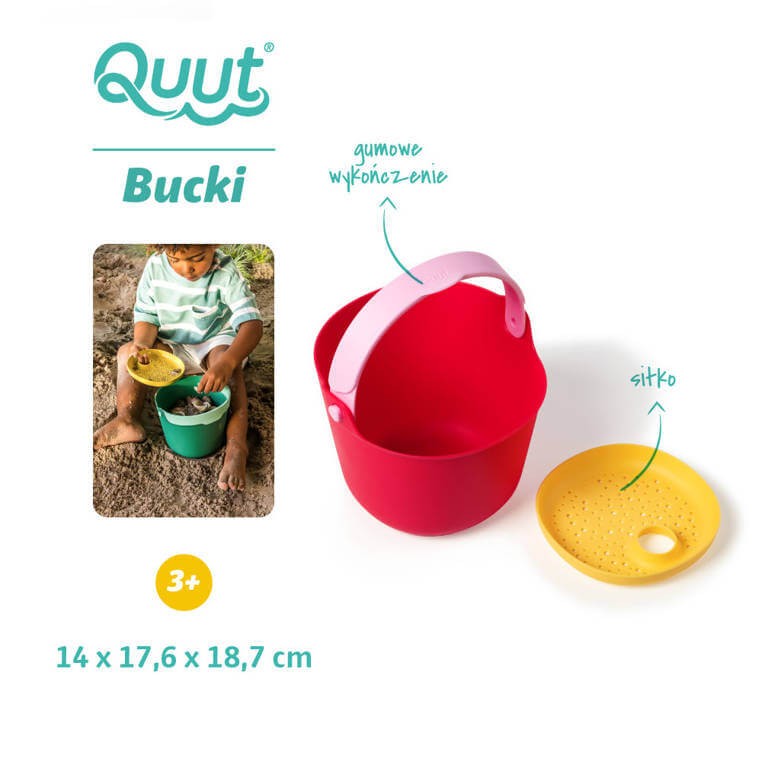 Wiaderko z sitkiem Bucki Cherry + Banana Pink / QUUT