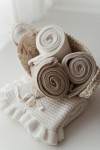 Bambusowy kocyk beige 80x100 – fir /My Memi