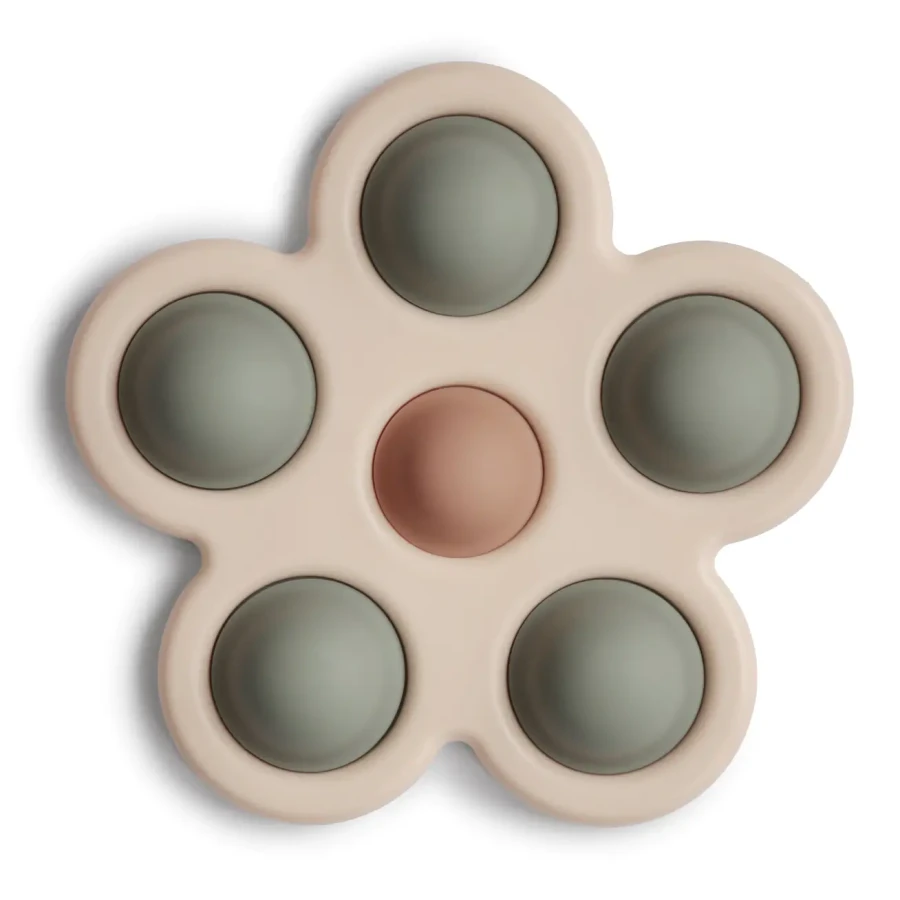 Kwiatek Press Toy - dried thyme, natural, sand / Mushie