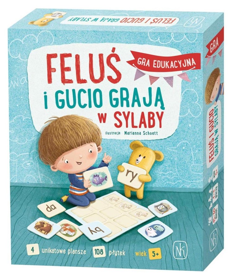 Gra edukacyjna Feluś i Gucio grają w sylaby /Nasza Księgarnia