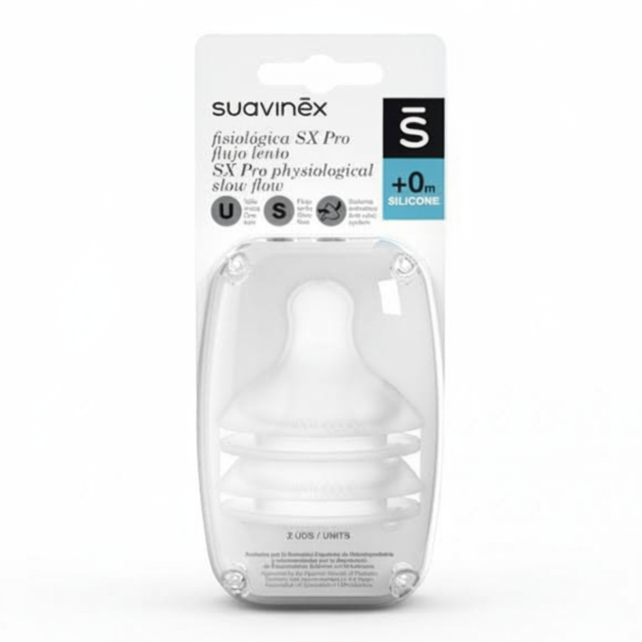 Smoczki do butelek SX PRO o wolnym przepływie 0+/ Suavinex