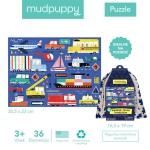 Puzzle podróżne w woreczku Transport 36 elementów 3+ / Mudpuppy