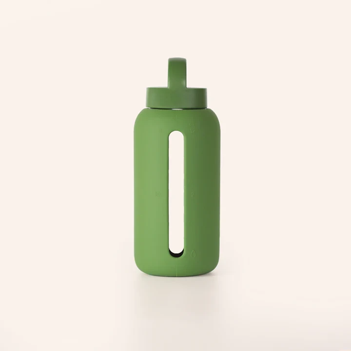 Szklana butelka do monitorowania dziennego nawodnienia Day Bottle - FOREST / BINK