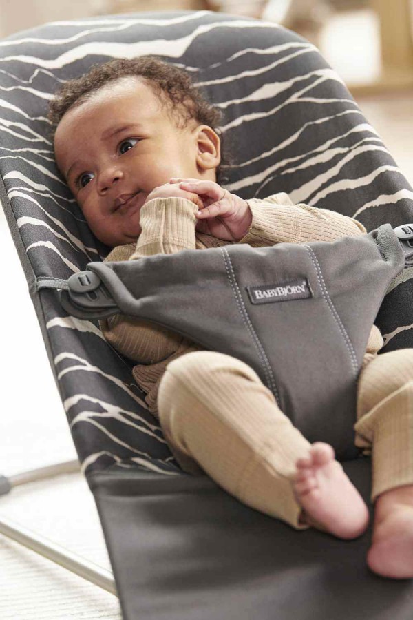 BABYBJORN - leżaczek BLISS COTTON, Landscape Print, Antracyt