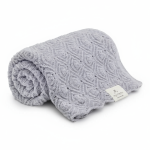 Kocyk ze 100% wełny merino grey Pearl - premium collection / My Memi