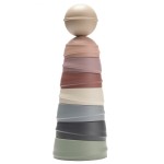 Wieża dwustronna z grzechotką Wobbly Tower - Pastel Rainbow / BIBS