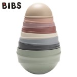 Wieża dwustronna z grzechotką Wobbly Tower - Pastel Rainbow / BIBS