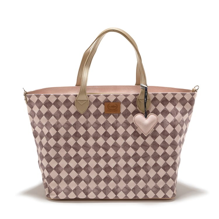 Torba dla mamy M - FEERIA PREMIUM ZIP - PRINCESS CHESSBOARD / La Millou