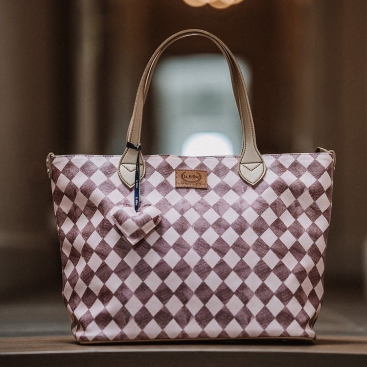 Torba dla mamy M - FEERIA PREMIUM ZIP - PRINCESS CHESSBOARD / La Millou