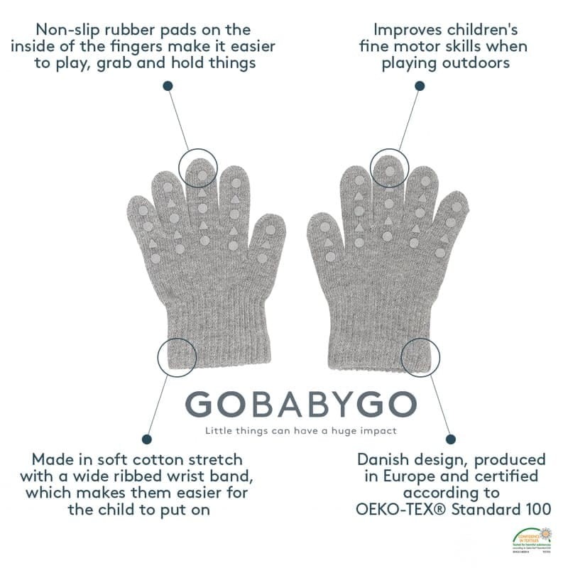 Antypoślizgowe rękawiczki ułatwiające chwytanie - Grey Melange / GoBabyGo