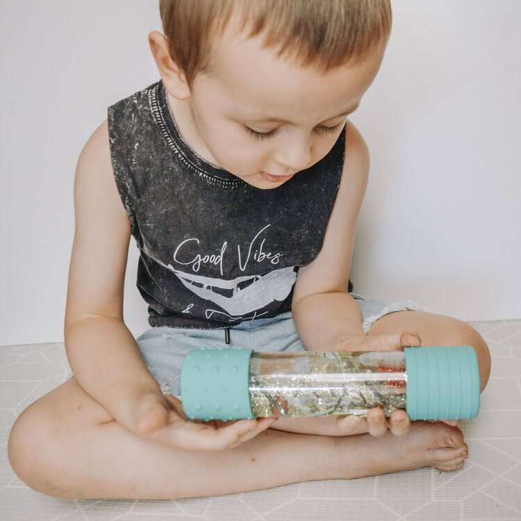 Butelka sensoryczna DIY zielona Dinozaur / Jellystone Designs