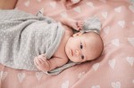 Koc bambusowy nagietki GREY / Pink no More
