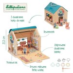 Drewniana rozkładana Szkoła z 3 figurkami i akcesoriami 3 lata+ / Lilliputiens