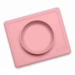 Silikonowa miseczka z podkładką 2w1 Mini Bowl pastelowy róż / EZPZ