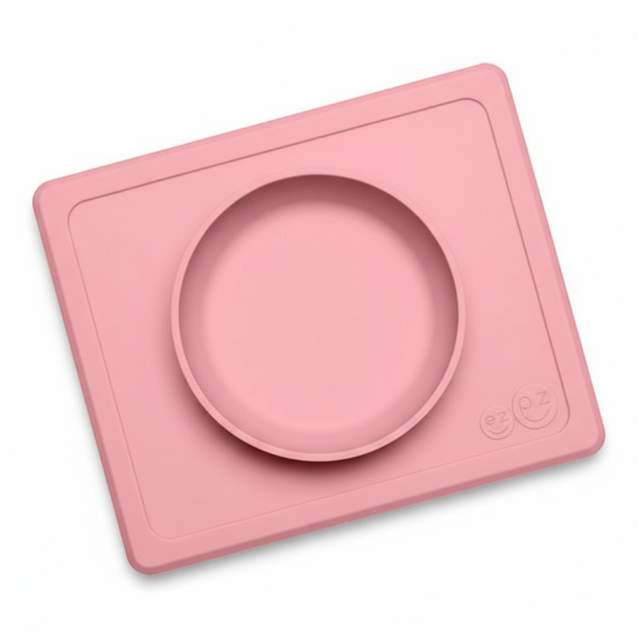 Silikonowa miseczka z podkładką 2w1 Mini Bowl pastelowy róż / EZPZ