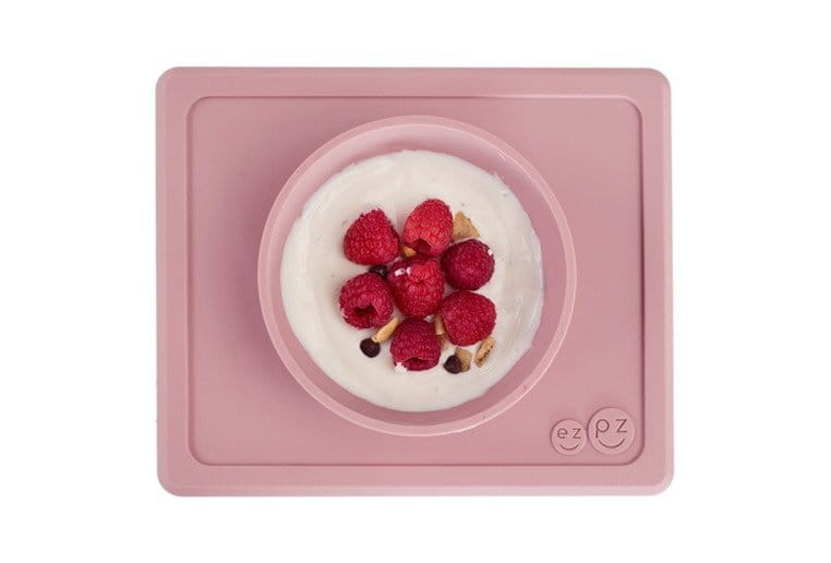Silikonowa miseczka z podkładką 2w1 Mini Bowl pastelowy róż / EZPZ