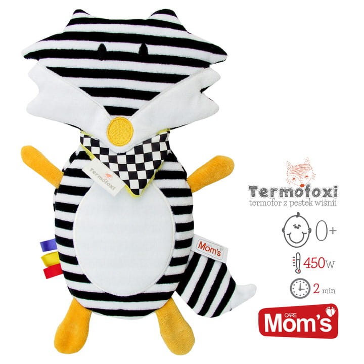 Termofor z pestką wiśni Termofoxi Biało-czarny / Mom's care
