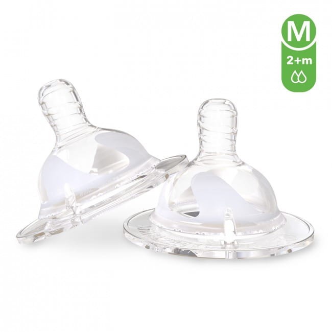 Antykolkowy smoczek do karmienia Medium 2m+, 2 szt