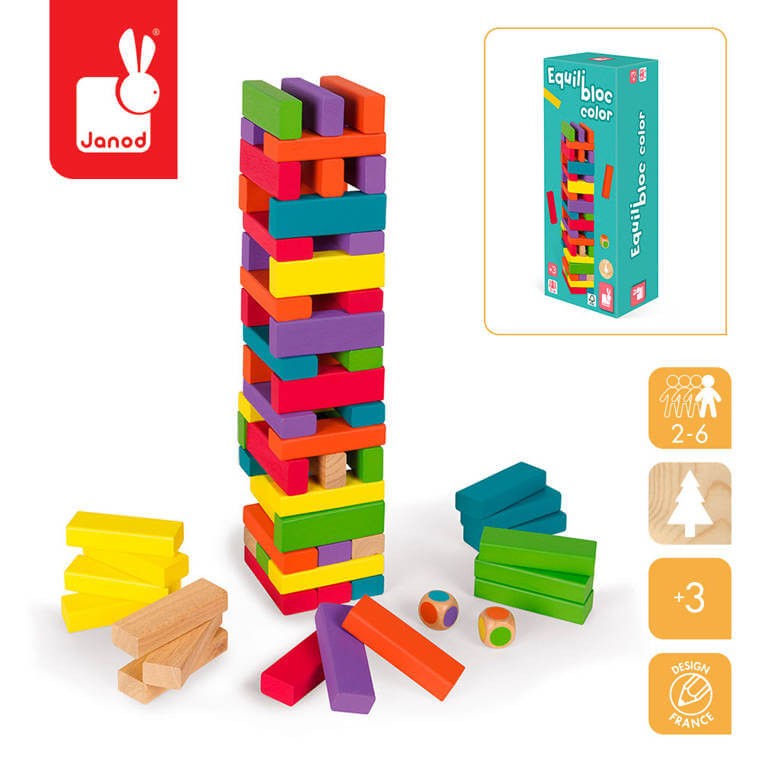Gra Jenga z kolorami Equilibloc / Janod