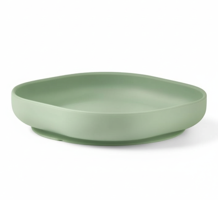 Silikonowy talerzyk z przyssawką sage green / Beaba