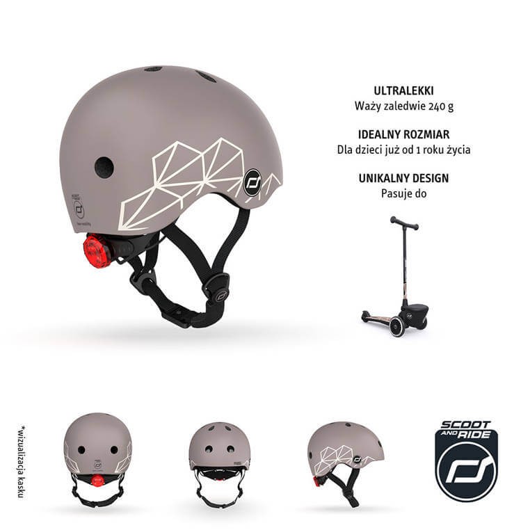 Kask XXS-S dla dzieci 1-5 lat Brown Lines / Scootandride