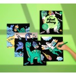 Zestaw 6 welwetowych kolorowanek - DINOZAURY / OMY VELVET02