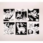 Zestaw 6 welwetowych kolorowanek - DINOZAURY / OMY VELVET02