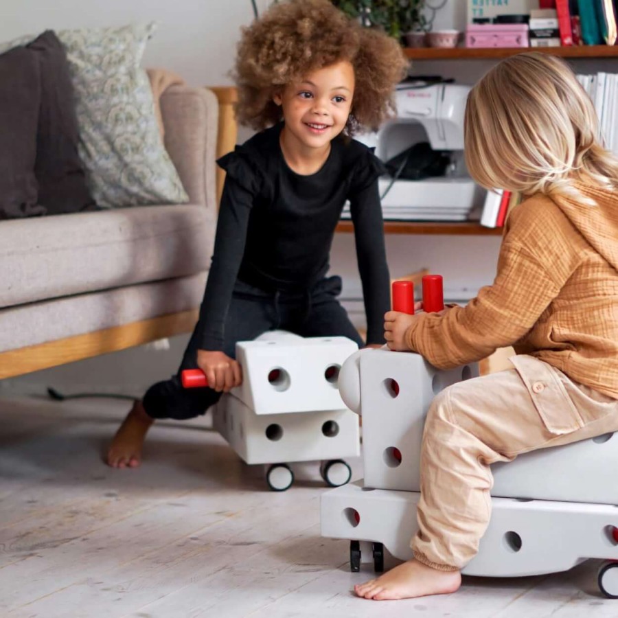 Kreatywne klocki rozwijające motorykę dużą, Explorer kit 8 in1 – czerwony / MODU