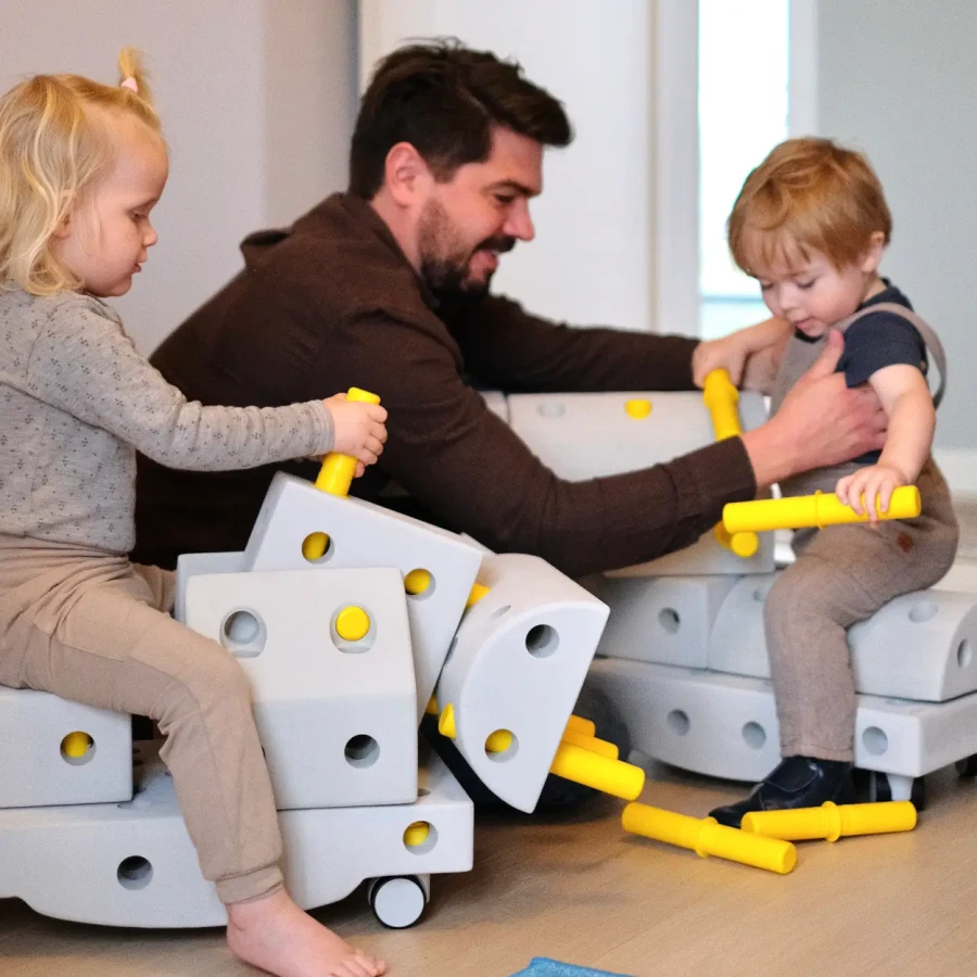 Kreatywne klocki rozwijające motorykę dużą, Explorer kit 8 in1 – żółty / MODU