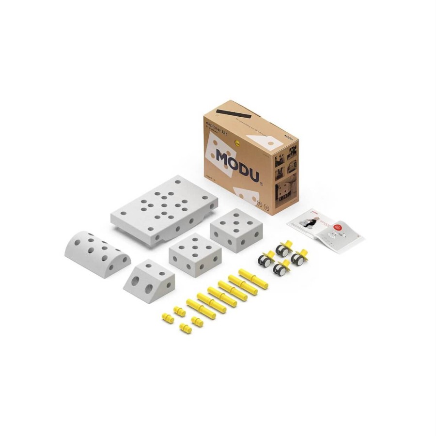 Kreatywne klocki rozwijające motorykę dużą, Explorer kit 8 in1 – żółty / MODU