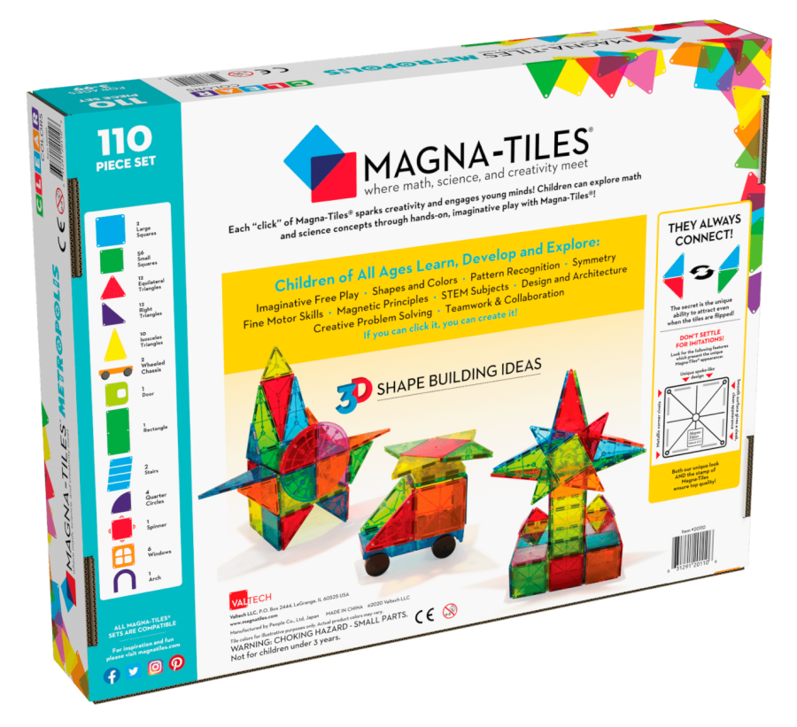 Klocki Magnetyczne Metropolis 110 el. / Magna-Tiles