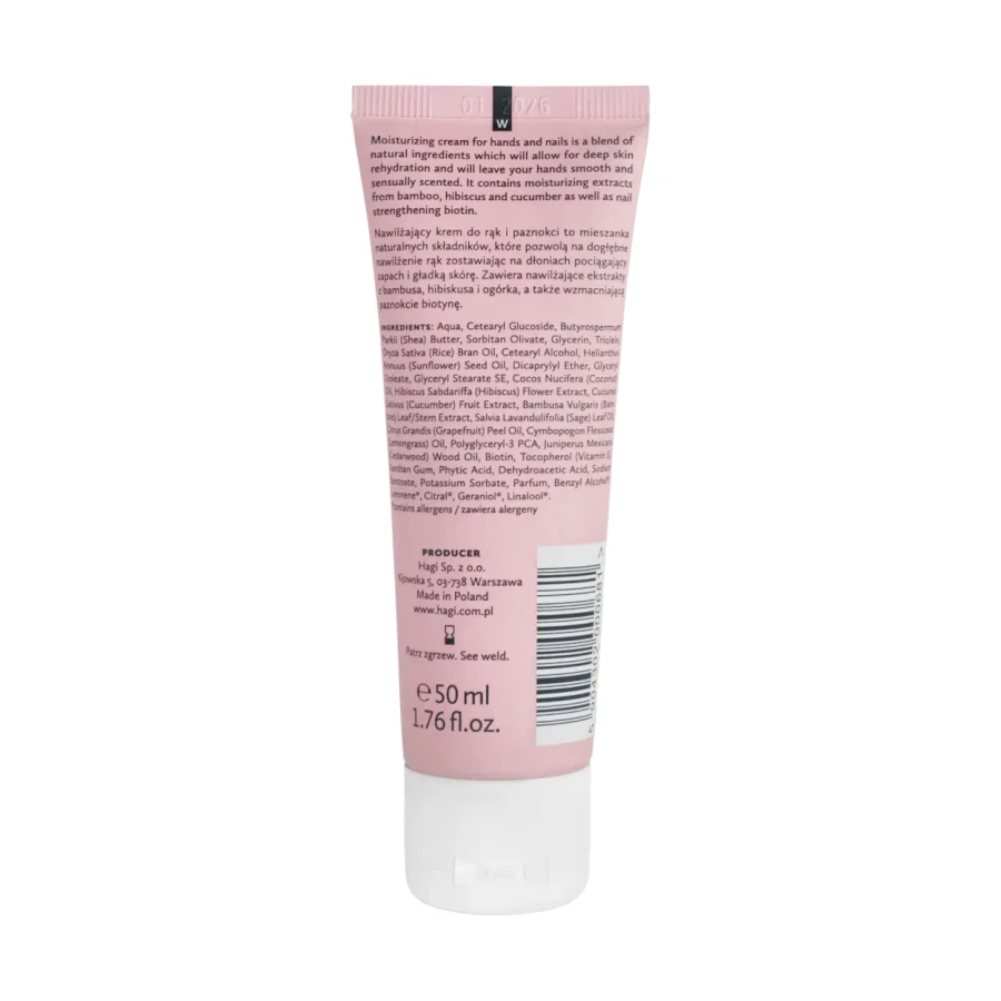 Naturalny, nawilżający krem do rąk i paznokci- Wakacje na Bali, 50 ml / Hagi