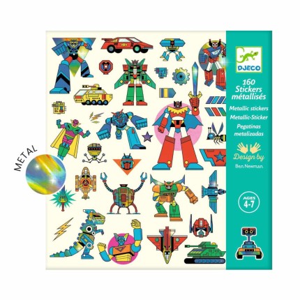 Metaliczne naklejki ROBOTY / Djeco DJ09276