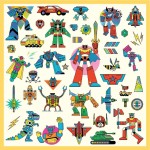 Metaliczne naklejki ROBOTY / Djeco DJ09276