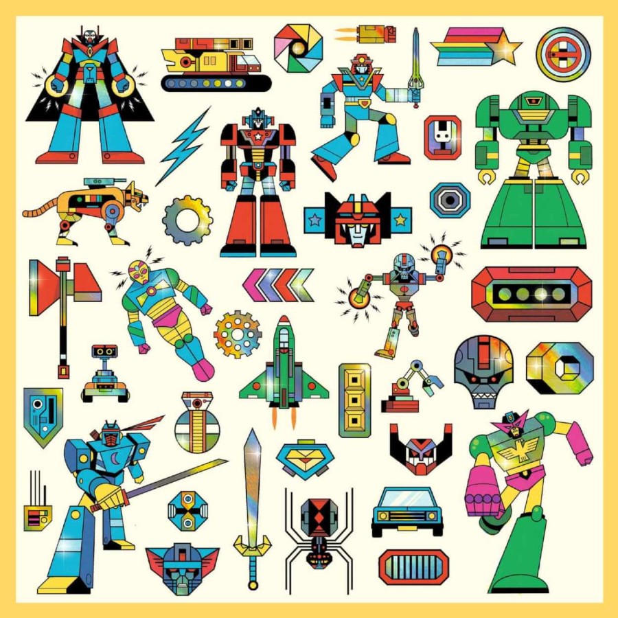 Metaliczne naklejki ROBOTY / Djeco DJ09276